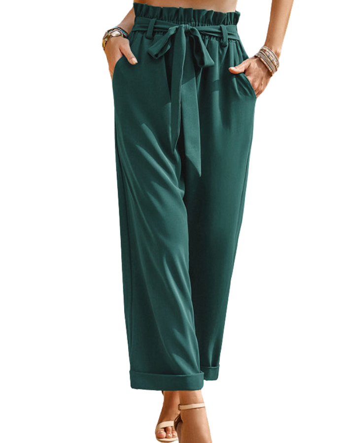 SHOPIQAT Women's Woven Solid Colour Commuter Trousers - Premium  from shopiqat - Just $11.500! Shop now at shopiqat
