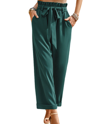 SHOPIQAT Women's Woven Solid Colour Commuter Trousers - Premium  from shopiqat - Just $11.500! Shop now at shopiqat