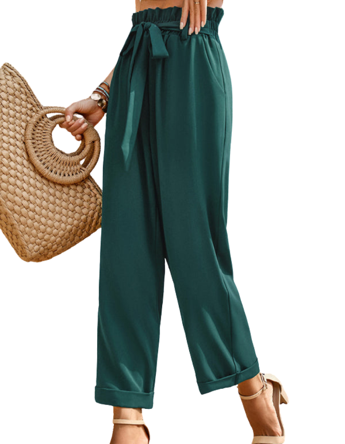 SHOPIQAT Women's Woven Solid Colour Commuter Trousers - Premium  from shopiqat - Just $11.500! Shop now at shopiqat
