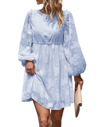 SHOPIQAT Feminine Elegant Jacquard Loose Dress