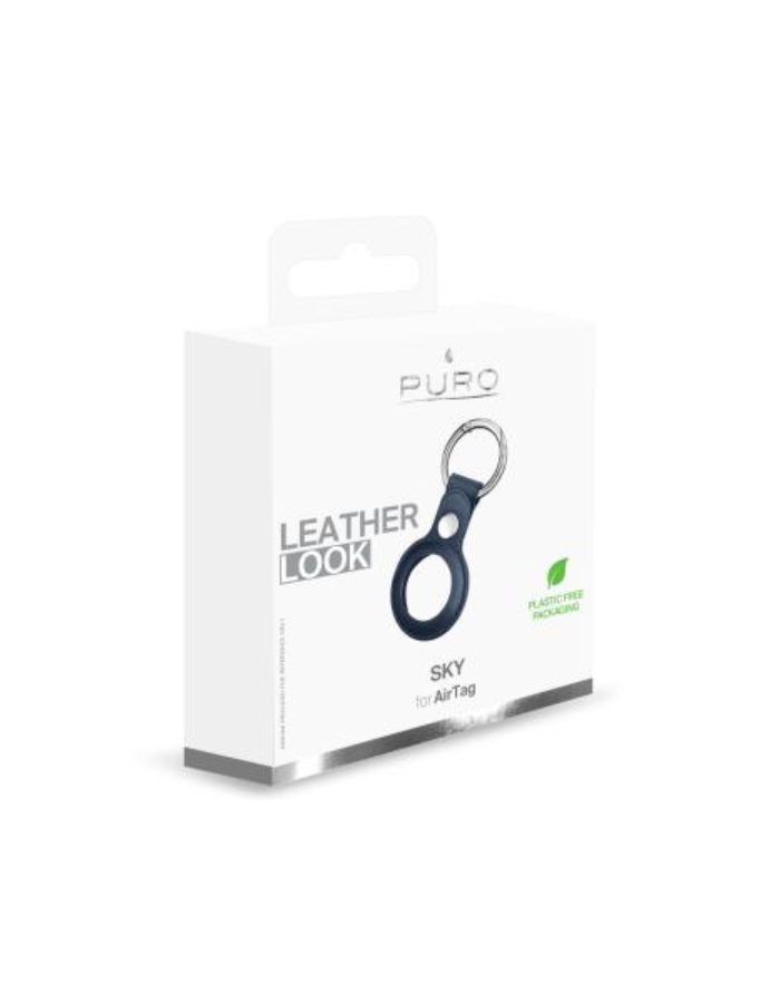 Puro Apple Airtag Sky Case with Carabiner - Blue