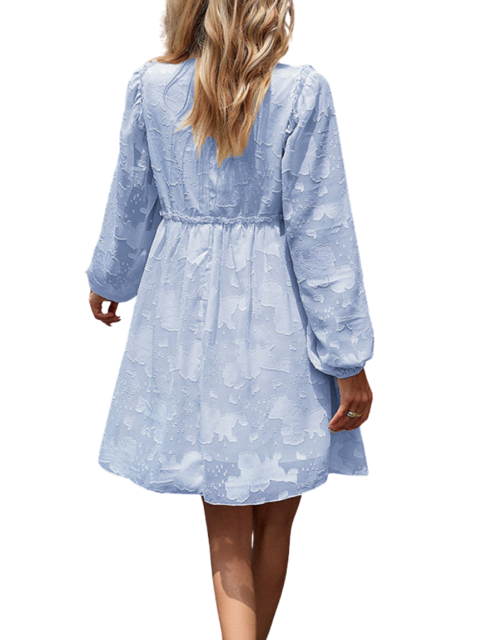 SHOPIQAT Feminine Elegant Jacquard Loose Dress - Premium Dresses from shopiqat - Just $9.900! Shop now at shopiqat