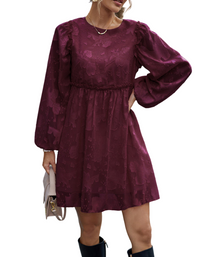 SHOPIQAT Feminine Elegant Jacquard Loose Dress - Premium Dresses from shopiqat - Just $9.900! Shop now at shopiqat