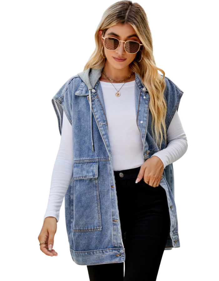 SHOPIQAT Denim Utility Vest