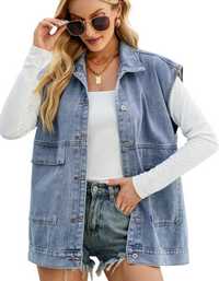 SHOPIQAT Denim Utility Vest