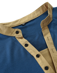 SHOPIQAT Men's New Outdoor Tactical Zipper Colourblock Henley Collar Long Sleeve T-Shirt - Premium  from shopiqat - Just $8.750! Shop now at shopiqat