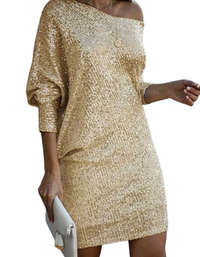 SHOPIQAT New Women's Midi Skirt Oblique Shoulder Sequin Dress Skirt - Premium  from kakaclo - Just $11.500! Shop now at shopiqat