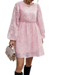 SHOPIQAT Feminine Elegant Jacquard Loose Dress