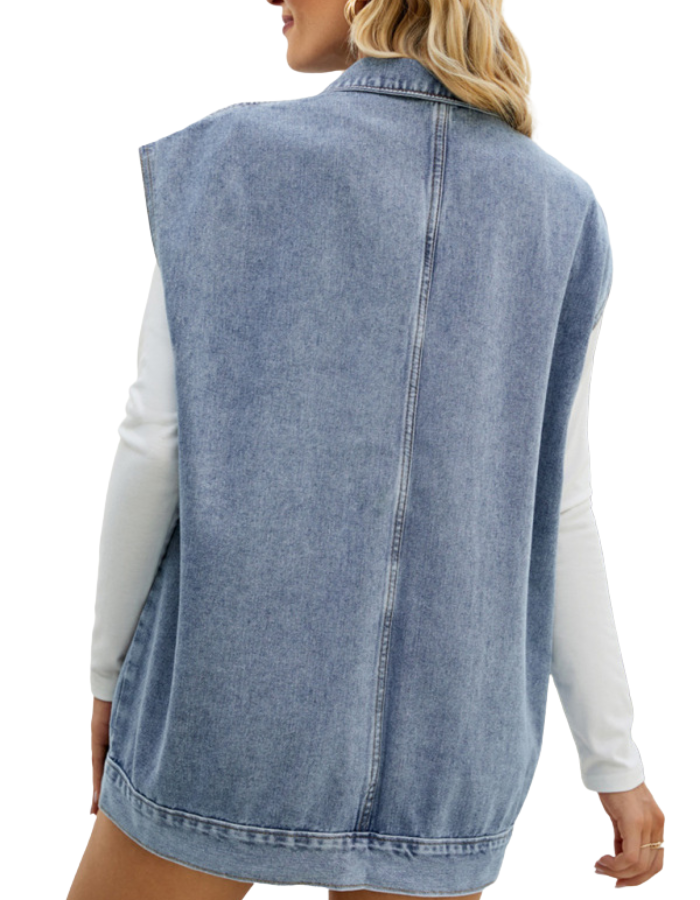 SHOPIQAT Denim Utility Vest