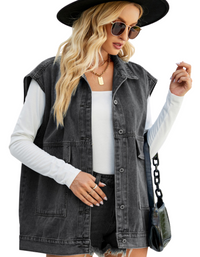 SHOPIQAT Denim Utility Vest