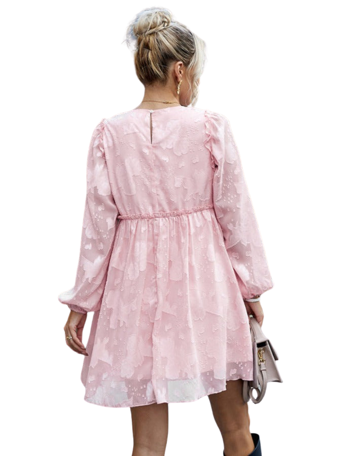 SHOPIQAT Feminine Elegant Jacquard Loose Dress - Premium Dresses from shopiqat - Just $9.900! Shop now at shopiqat