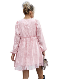 SHOPIQAT Feminine Elegant Jacquard Loose Dress - Premium Dresses from shopiqat - Just $9.900! Shop now at shopiqat