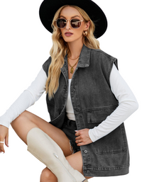 SHOPIQAT Denim Utility Vest