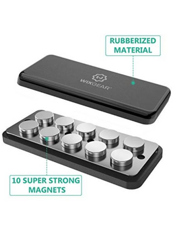 Wizgear Magnetic Phone Car Mount Universal Stick On Rectangle Flat Dashboard