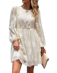 SHOPIQAT Feminine Elegant Jacquard Loose Dress