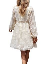 SHOPIQAT Feminine Elegant Jacquard Loose Dress - Premium Dresses from shopiqat - Just $9.900! Shop now at shopiqat