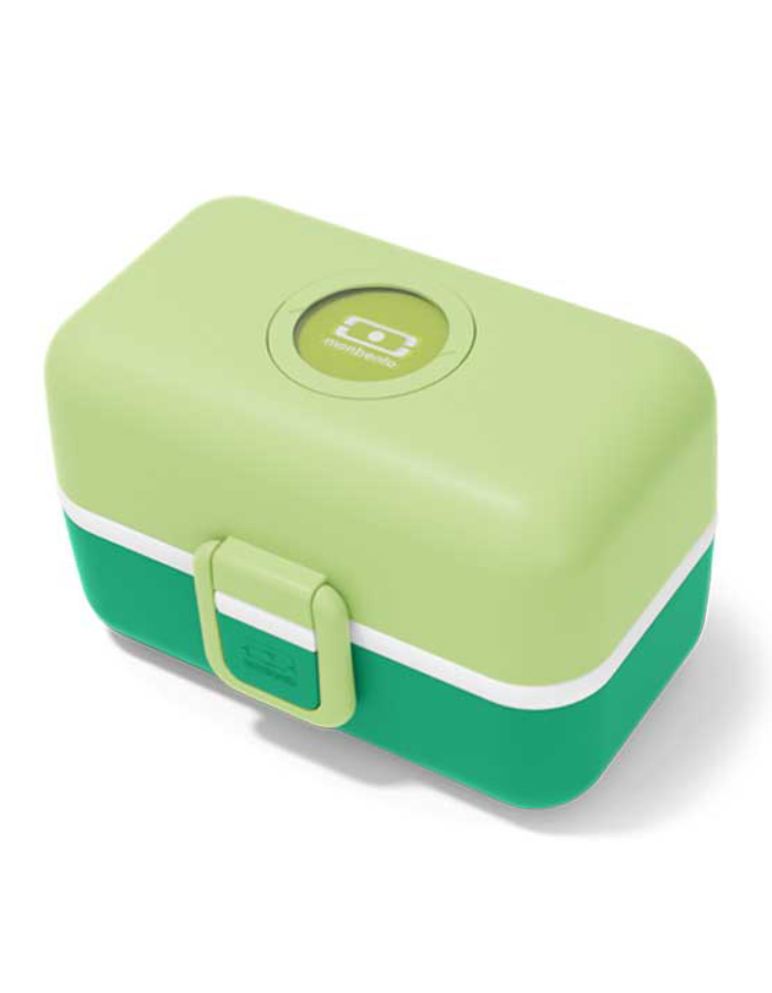 Monbento - MB Tresor Green Apple Bento Lunch Box for Kids - 3 Compartment for School Lunch and Snack Packing