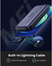 Ugreen 10000 mAh Powerbank PD 20W with Lightning Cable
