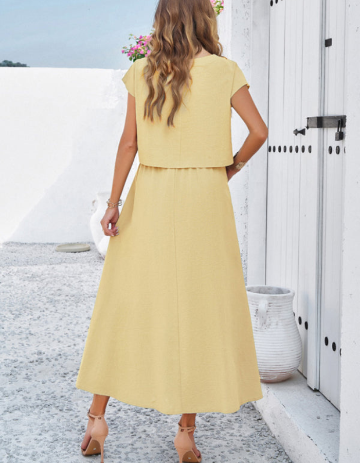 SHOPIQAT New Spring and Summer Casual Sleeveless Top and Long Skirt Suit - Premium  from shopiqat - Just $11.200! Shop now at shopiqat