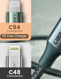 Ugreen USB-C to Lightning Cable Aluminium 1M - Midnight Green
