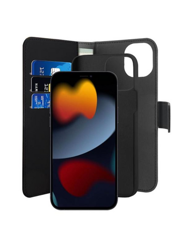 Puro iPhone 13 2-in-1 Magnetic Wallet Case - Black
