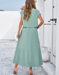 SHOPIQAT New Spring and Summer Casual Sleeveless Top and Long Skirt Suit - Premium  from shopiqat - Just $11.200! Shop now at shopiqat