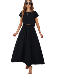 SHOPIQAT New Spring and Summer Casual Sleeveless Top and Long Skirt Suit - Premium  from shopiqat - Just $11.200! Shop now at shopiqat