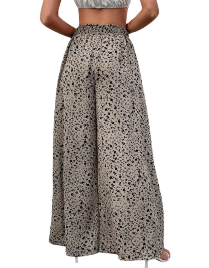 SHOPIQAT Ladies Floral Print Loose High Waist Drape Wide Leg Pants - Premium  from shopiqat - Just $8.500! Shop now at shopiqat