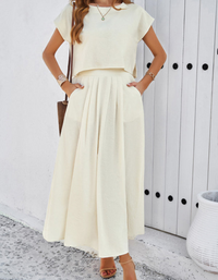 SHOPIQAT New Spring and Summer Casual Sleeveless Top and Long Skirt Suit - Premium  from shopiqat - Just $11.200! Shop now at shopiqat