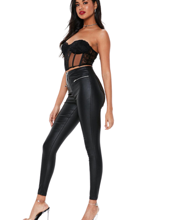 SHOPIQAT Women's PU Zipper Long Nine-Minute Pants - Premium  from shopiqat - Just $10.950! Shop now at shopiqat