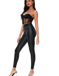 SHOPIQAT Women's PU Zipper Long Nine-Minute Pants - Premium  from shopiqat - Just $10.950! Shop now at shopiqat