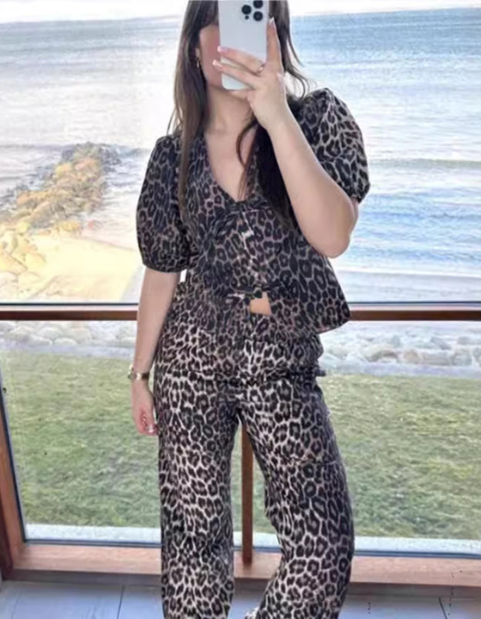 SHOPIQAT New Women's Animal Print Casual Two-Piece Set - Premium  from shopiqat - Just $11.750! Shop now at shopiqat