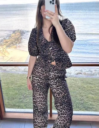 SHOPIQAT New Women's Animal Print Casual Two-Piece Set - Premium  from shopiqat - Just $11.750! Shop now at shopiqat