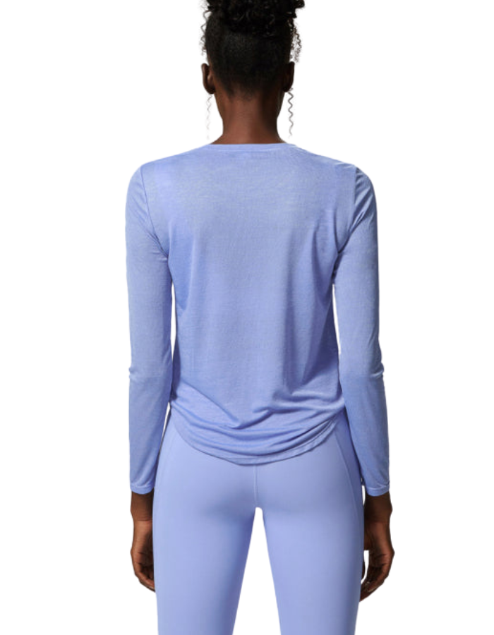 SHOPIQAT Women's Round Neck Curved Hem Long Sleeve Sports Top Quick Dry Breathable Yoga Cover Up - Premium  from shopiqat - Just $5.650! Shop now at shopiqat