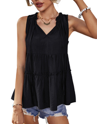 SHOPIQAT Women's Woven V-Neck Stitching A-Shape Vest - Premium  from shopiqat - Just $7.250! Shop now at shopiqat