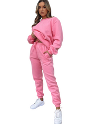 SHOPIQAT Women's New Solid Colour Round Fashionable Casual Collar Pullover Long Sleeve Trousers Sweater Suit - Premium  from shopiqat - Just $13.750! Shop now at shopiqat