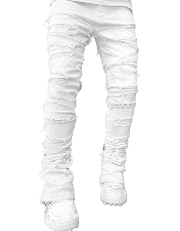 SHOPIQAT Men's New Stretch Patch Denim Straight Pants - Premium  from shopiqat - Just $13.900! Shop now at shopiqat