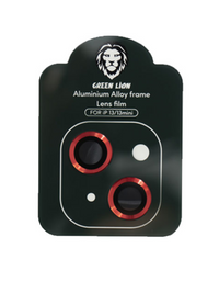 Green iPhone 13/13 Mini Iron Camera Lens Anti Glare  - Red