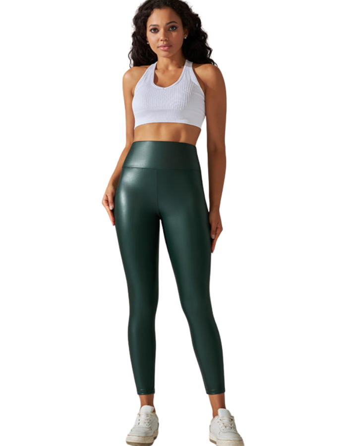 SHOPIQAT New Plus Size High Waist Tight PU Leather Colorful Yoga Leggings - Premium  from shopiqat - Just $6.500! Shop now at shopiqat