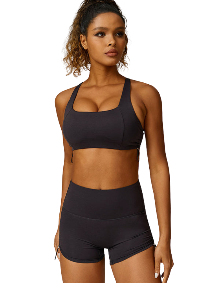 SHOPIQAT New Drawstring Breathable Solid Colour Yoga Bra - Premium  from shopiqat - Just $8.600! Shop now at shopiqat