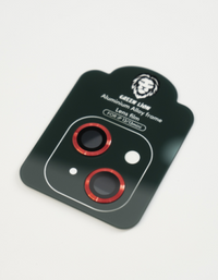 Green iPhone 13/13 Mini Iron Camera Lens Anti Glare  - Red
