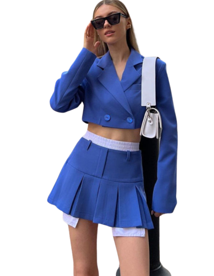 SHOPIQAT New Sweet Long-Sleeved and Half-Length A-Line Skirt Suit (white leggings not included) - Premium  from shopiqat - Just $13.900! Shop now at shopiqat