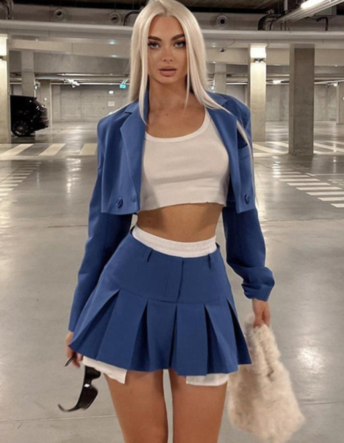 SHOPIQAT New Sweet Long-Sleeved and Half-Length A-Line Skirt Suit (white leggings not included) - Premium  from shopiqat - Just $13.900! Shop now at shopiqat