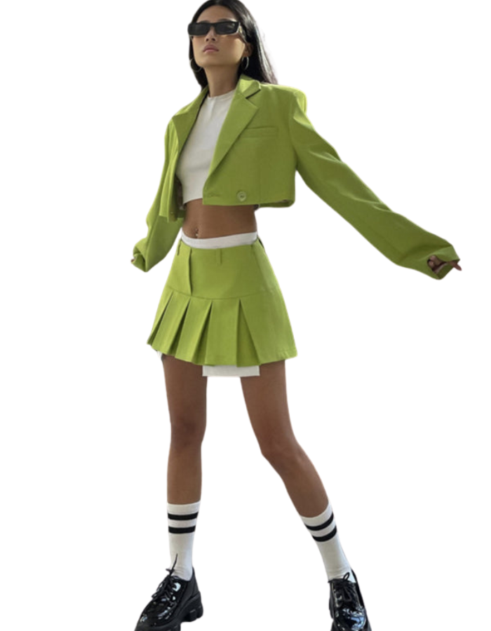 SHOPIQAT New Sweet Long-Sleeved and Half-Length A-Line Skirt Suit (white leggings not included) - Premium  from shopiqat - Just $13.900! Shop now at shopiqat
