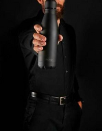 Puro Icon Fluo Stainless Steel Bottle 500ml - Black