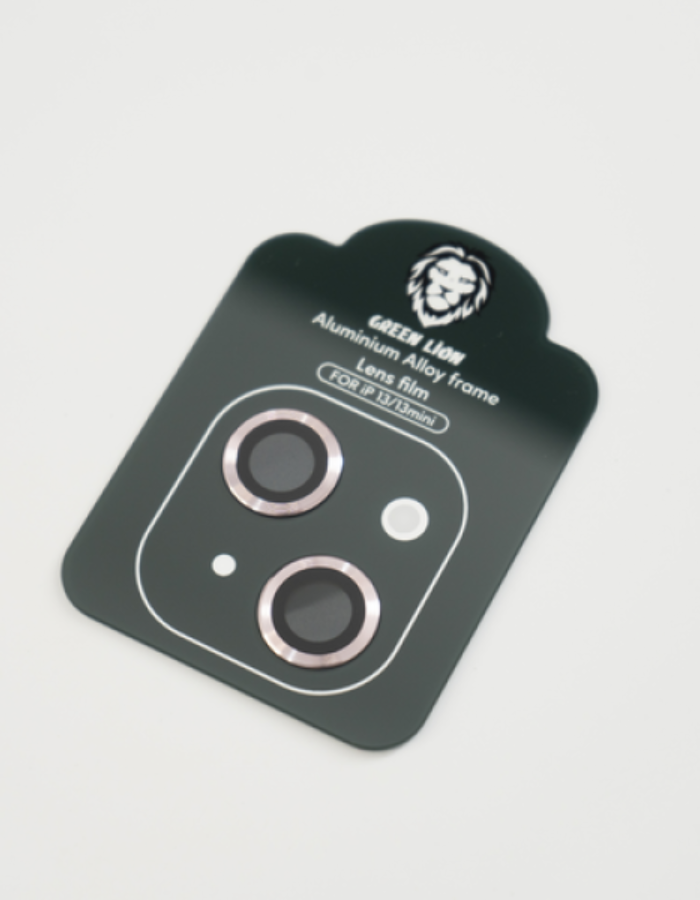 Green iPhone 13/13 Mini Iron Camera Lens Anti Glare  - Pink