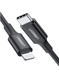 Ugreen USB-C to Lightning Cable Nickel Plating ABS Shell 1M - Black