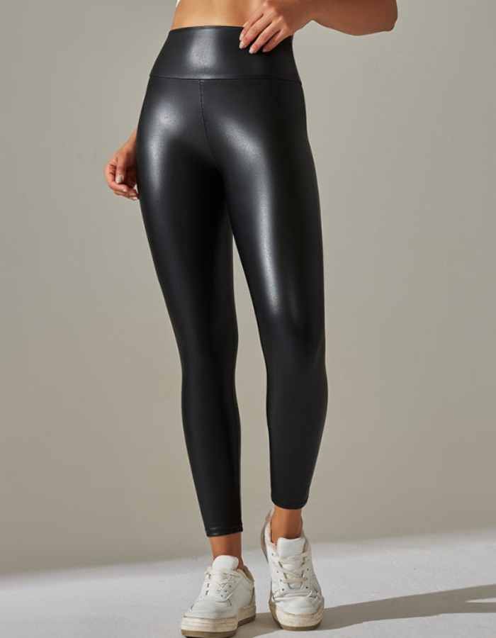 SHOPIQAT New Plus Size High Waist Tight PU Leather Colorful Yoga Leggings - Premium  from shopiqat - Just $6.500! Shop now at shopiqat