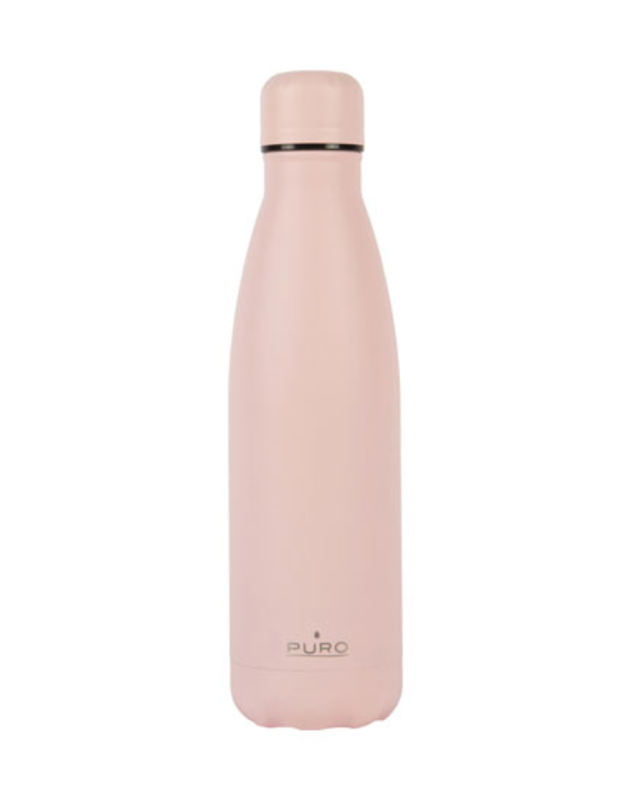 Puro Icon Fluo Stainless Steel Bottle 500ml - Candy Pink