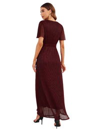 SHOPIQAT Feminine and Elegant Sparkling V-Neck Strappy Dress - Premium Dresses from shopiqat - Just $19.500! Shop now at shopiqat